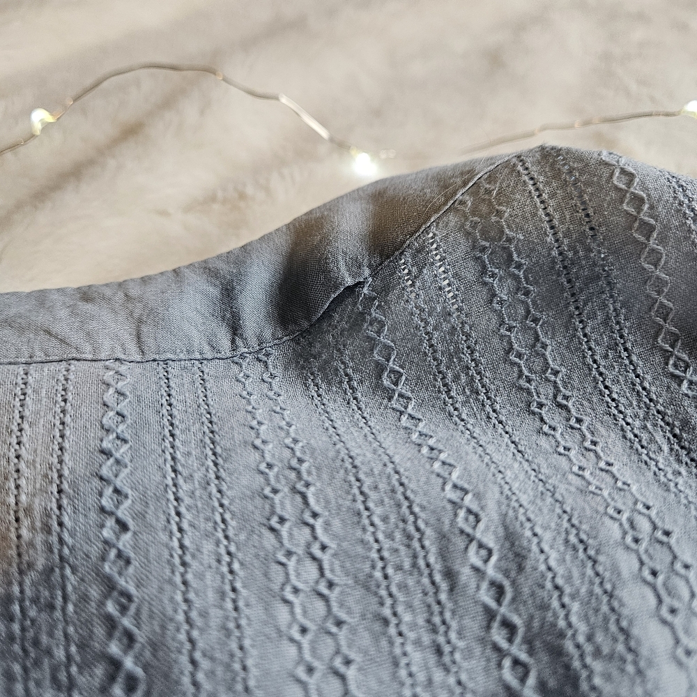 2/$10 Knox Rose Cottagecore Pale Blue Textured Button-Front Dress - Picture 8 of 8
